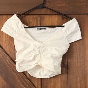 Zara Elegant Cream  Crop Top